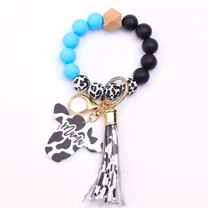 Beaded Mama Keyring | Country Keychain | Bracelet Wristlet Keychain | Gift